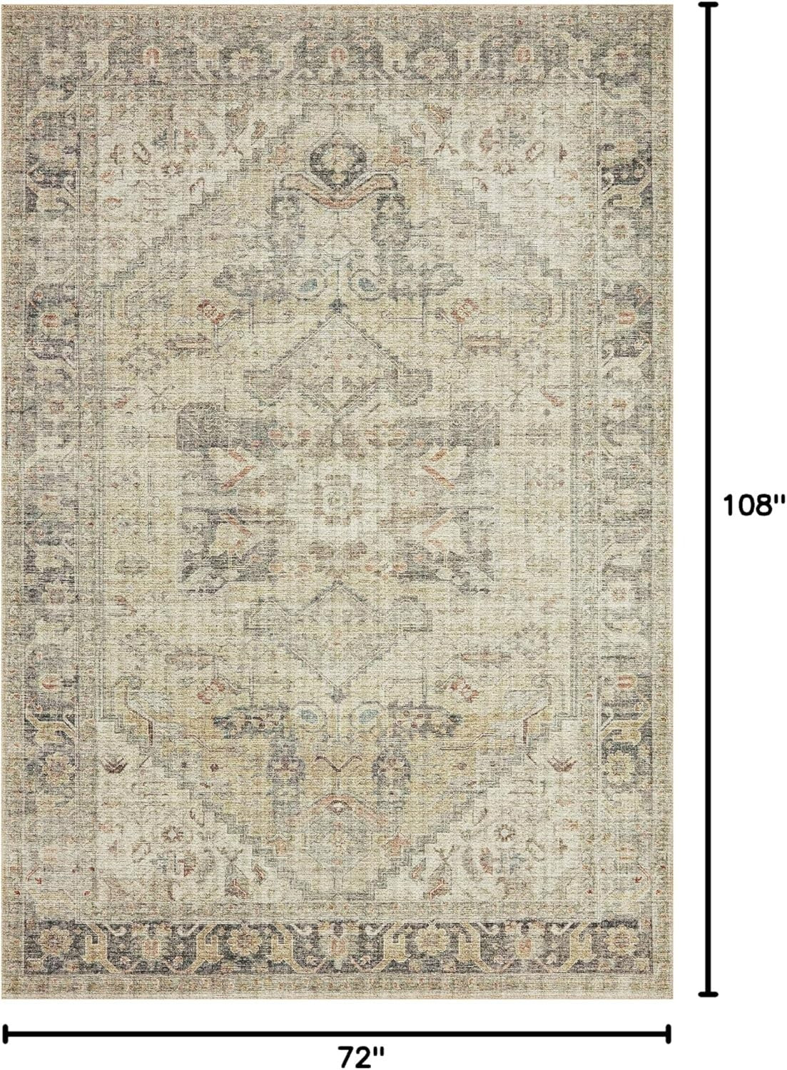 Elegant 6' x 9' Traditional Area Rug - Stain Resistant & Durable Polyester