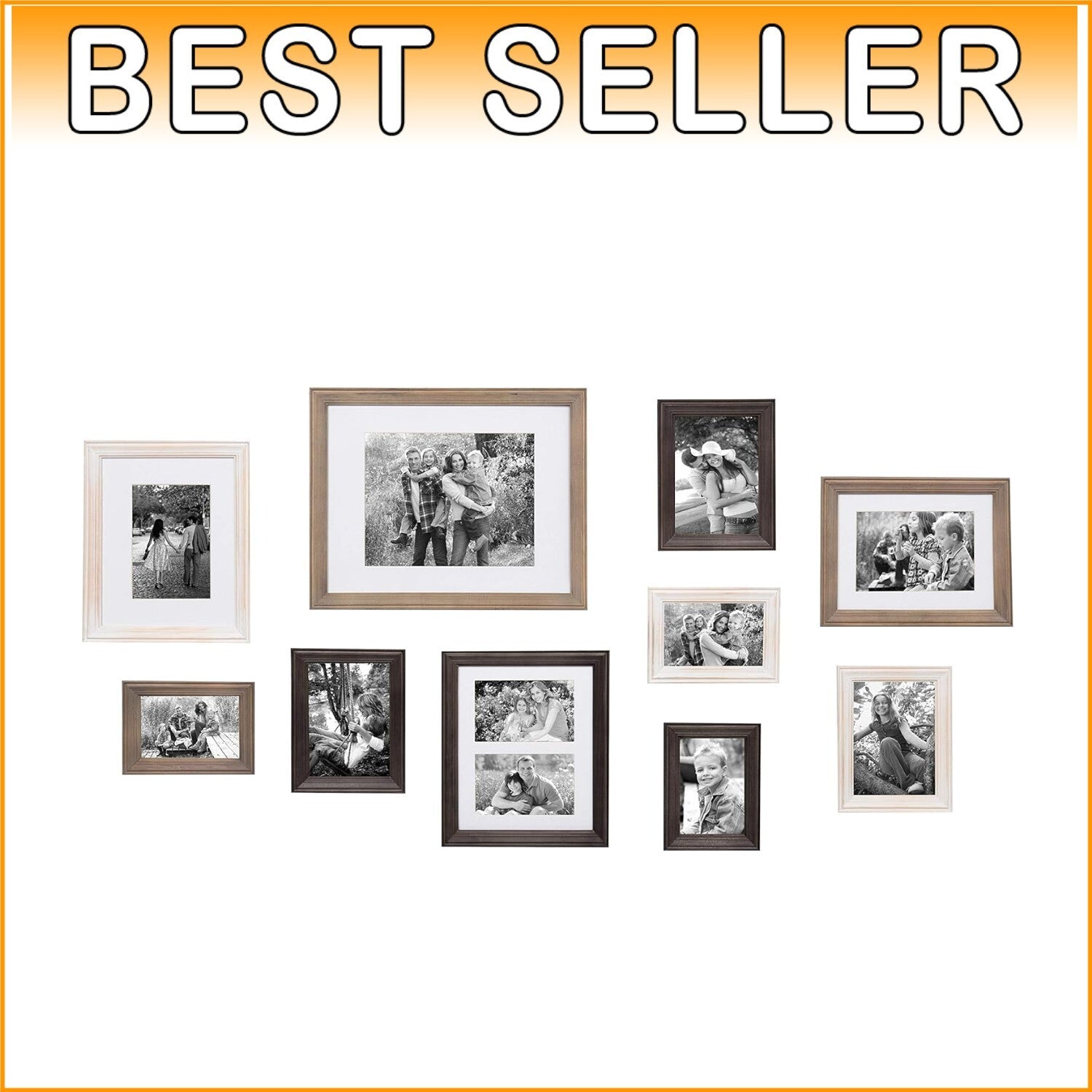 Create a Stunning Gallery Wall with Finished Bordeaux Frames - 10 Piece Set