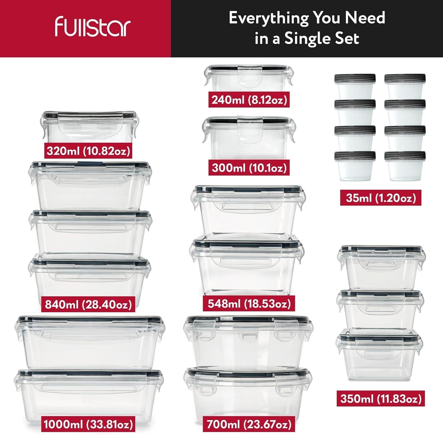 50-Piece BPA-Free Meal Prep Containers Set - Airtight, Leakproof, Stackable