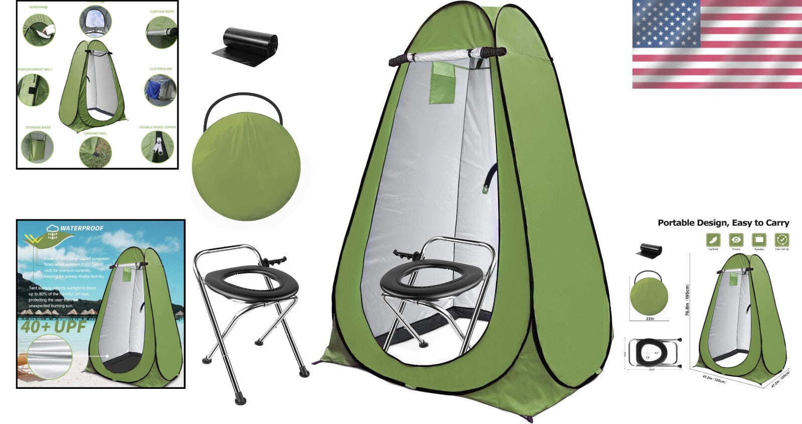 Travel-Friendly Pop-Up Toilet and Shower Tent - Ultimate Outdoor Accessory