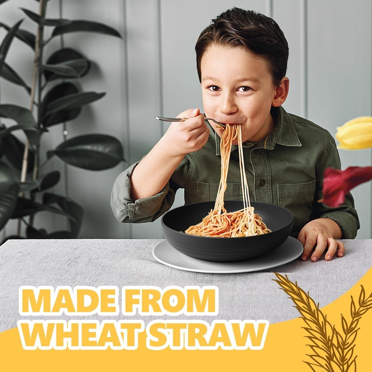 Elegant 40-Piece Service for 8 - Unbreakable Black Dinner Set for Every Occasion