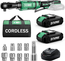 Load image into Gallery viewer, Battery Powered 20V Ratchet Wrench Set - Compact with Extension Bar &amp; Adapters