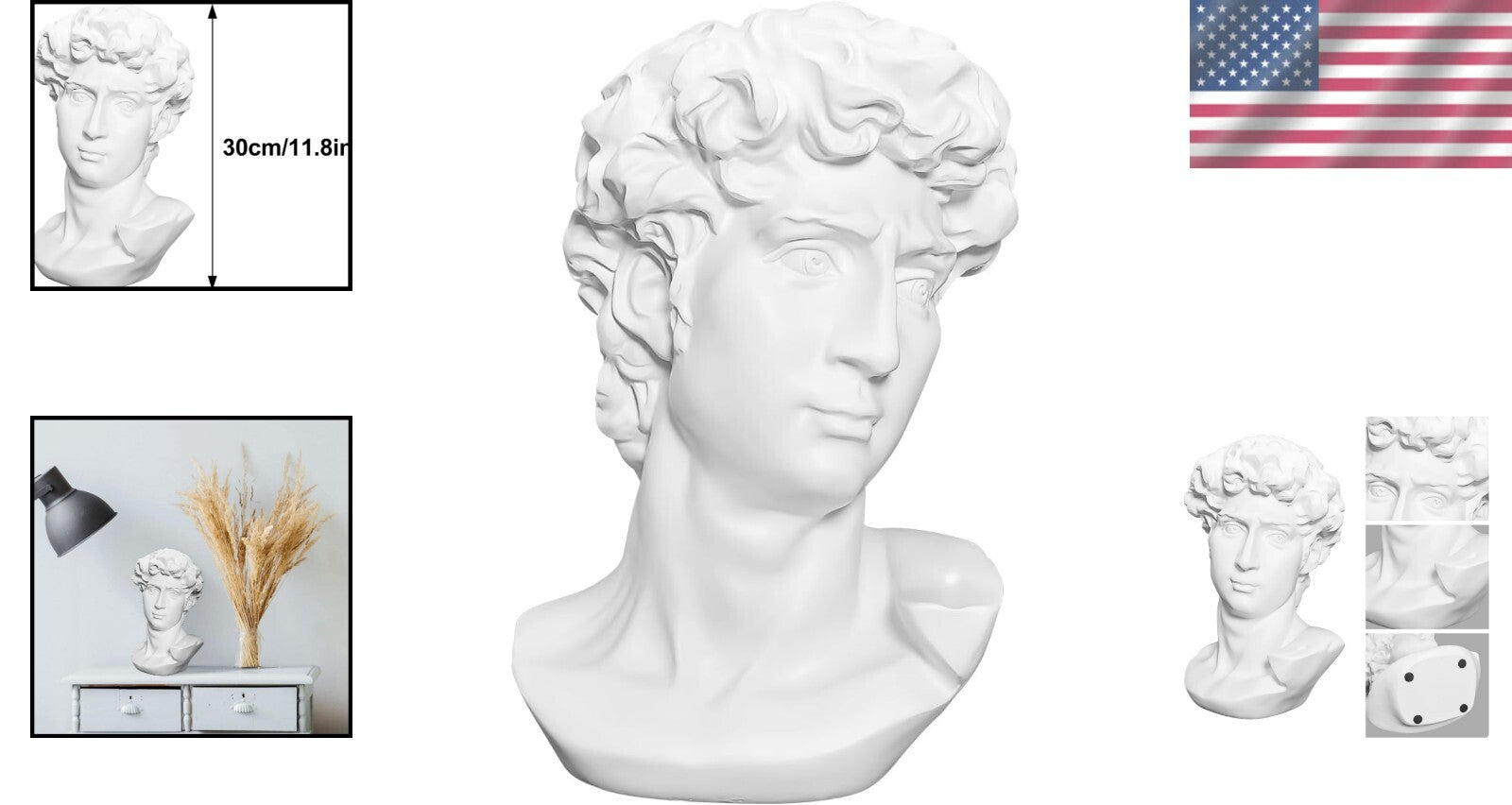 Elegant 11.8 Inch Greek Bust Statue - Ideal Gift for Weddings & Celebrations