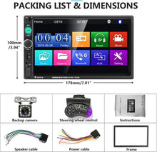 Load image into Gallery viewer, Upgrade Your Ride: Double Din 7-Inch Stereo with Touch Screen &amp; Rear Camera
