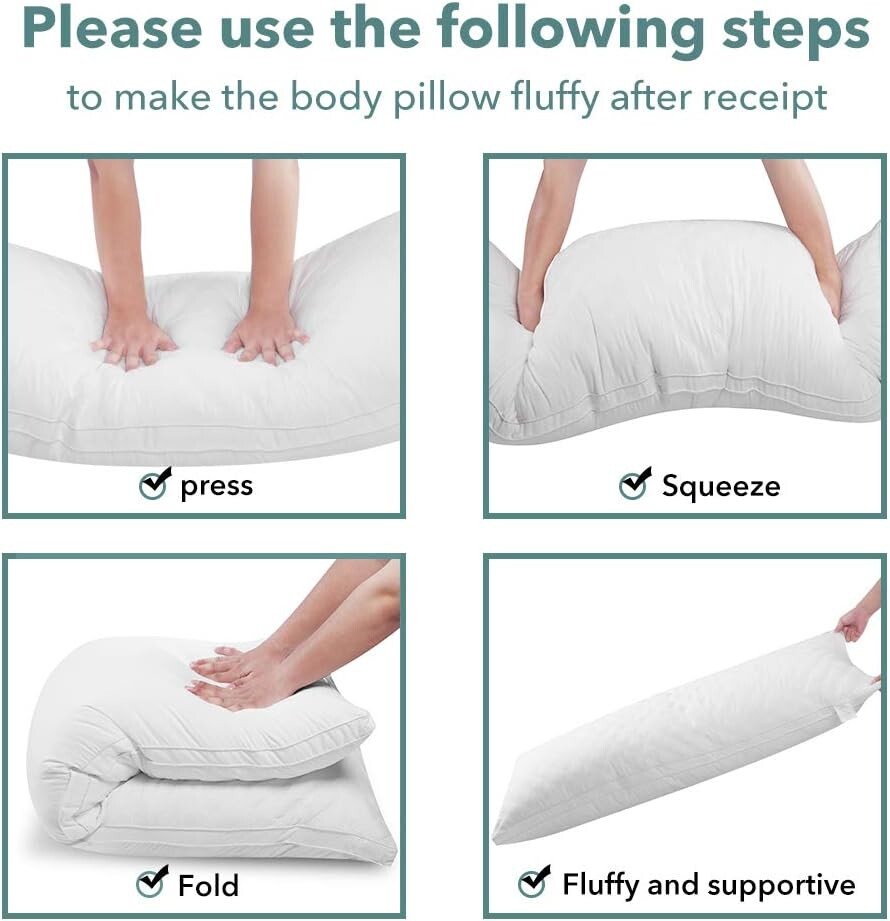 Adjustable Full Body Pillow - Luxurious Softness for a Restful Sleep - 21"x54"