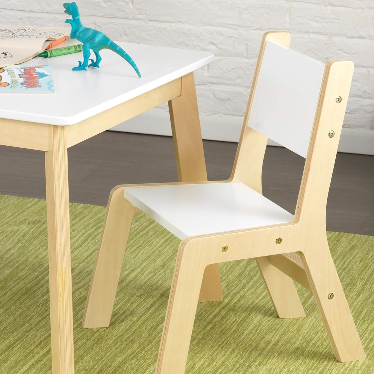 Stylish Kids Table with 2 Rounded Corner Chairs - Safe & Fun Play Space