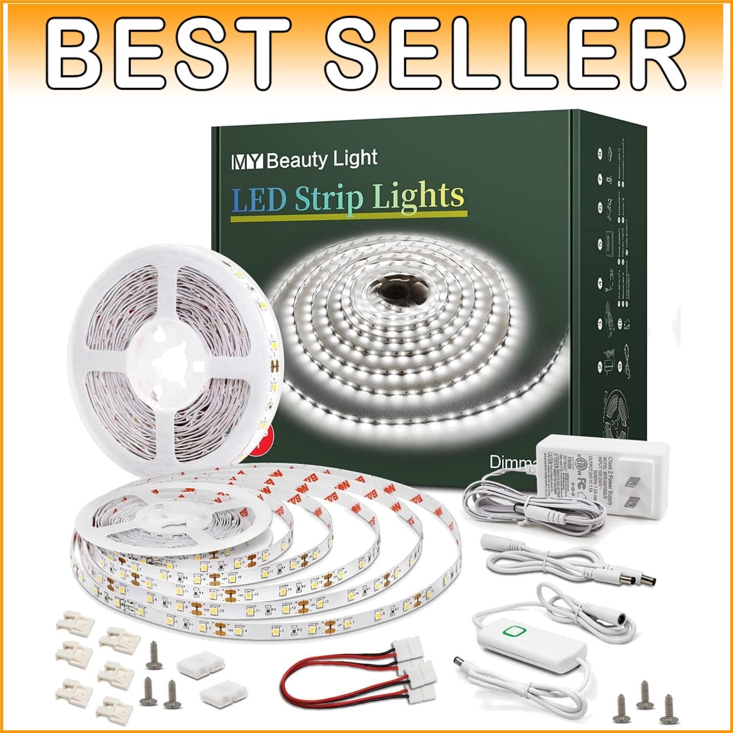 Customizable LED Strip Lights Kit with Dimmer - Ideal for Stylish Interiors