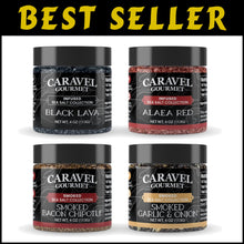 Load image into Gallery viewer, Signature Sea Salt Sampler: Smoked Bacon Chipotle, Garlic Herb &amp; Spicy Varieties