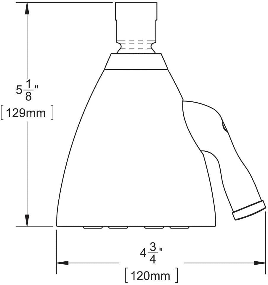 Polished Chrome High Pressure Shower Head with Adjustable Anystream Technology