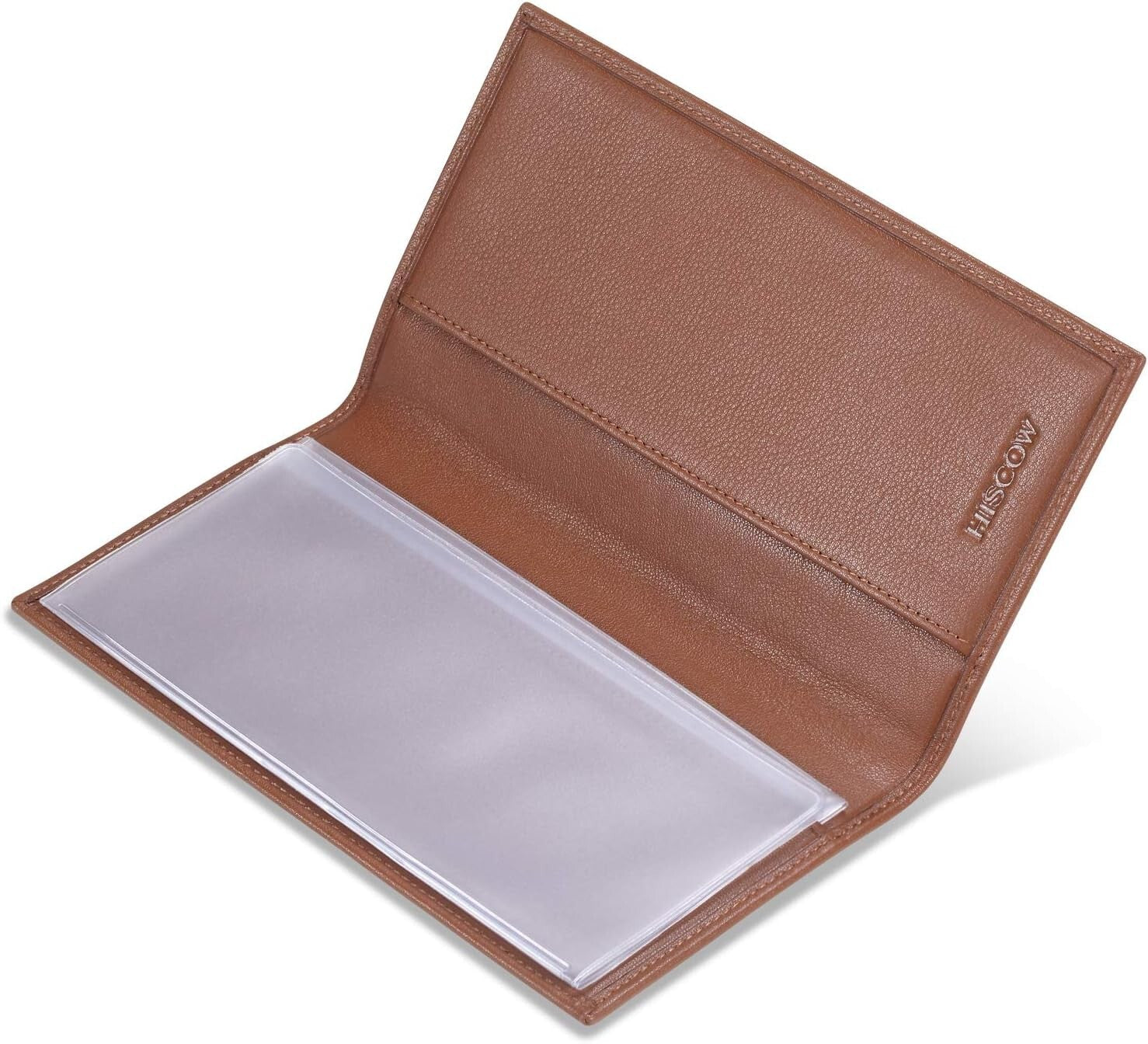 Elegant Checkbook Cover in Premium Cognac Leather - Gift-Ready Packaging