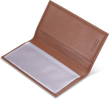 Load image into Gallery viewer, Elegant Checkbook Cover in Premium Cognac Leather - Gift-Ready Packaging
