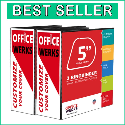 Extra-Large Heavy-Duty 3-Ring Binder with Crystal Clear Overlay - 2 Pack