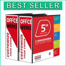 Load image into Gallery viewer, Extra-Large Heavy-Duty 3-Ring Binder with Crystal Clear Overlay - 2 Pack