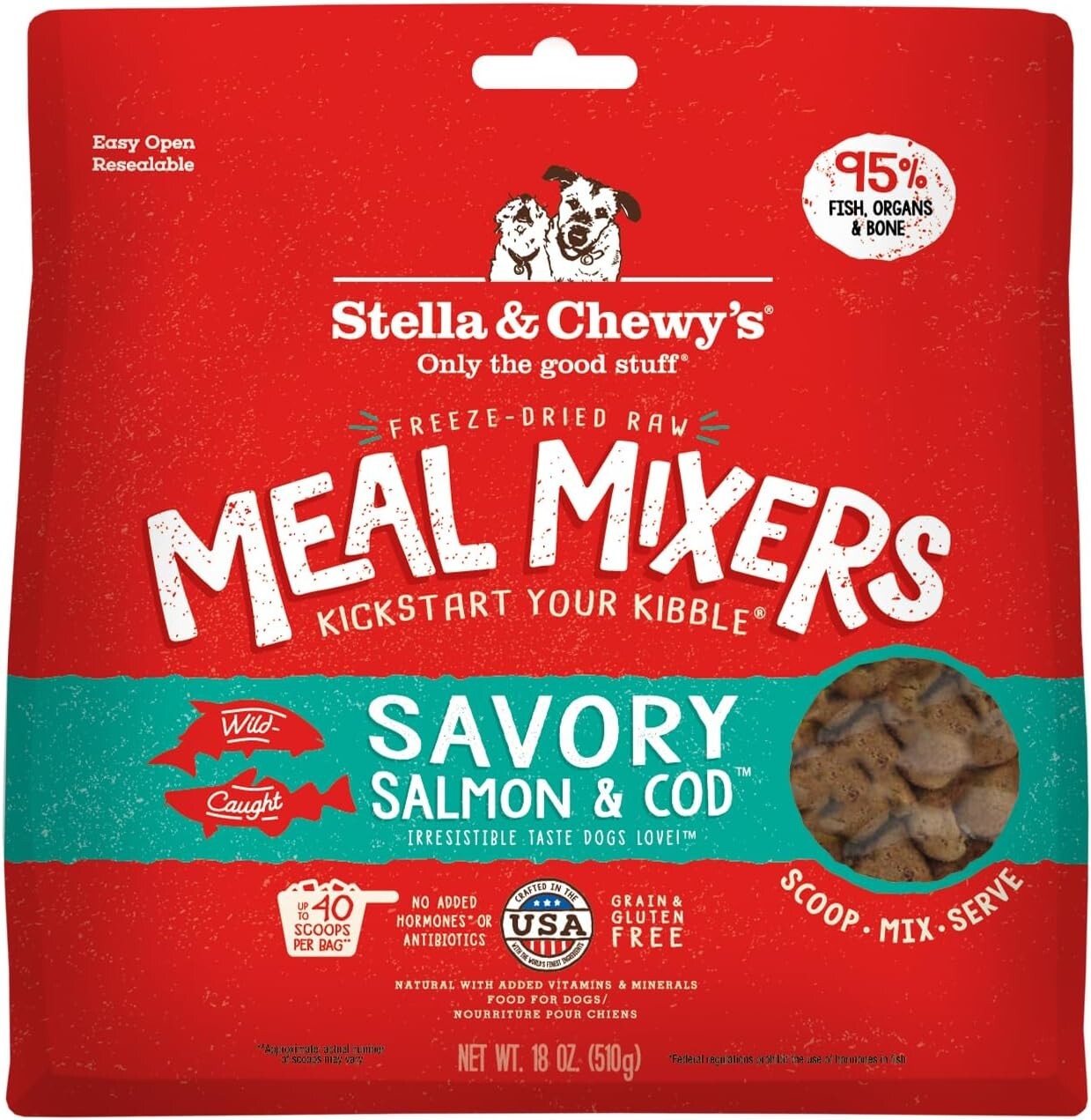All-Natural Freeze-Dried Salmon & Cod Mixers – Perfect for Picky Eaters - 18 oz
