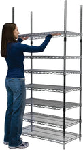 Load image into Gallery viewer, Industrial Grade Chrome Wire Shelf System - NSF Certified 4 Pack for Efficiency