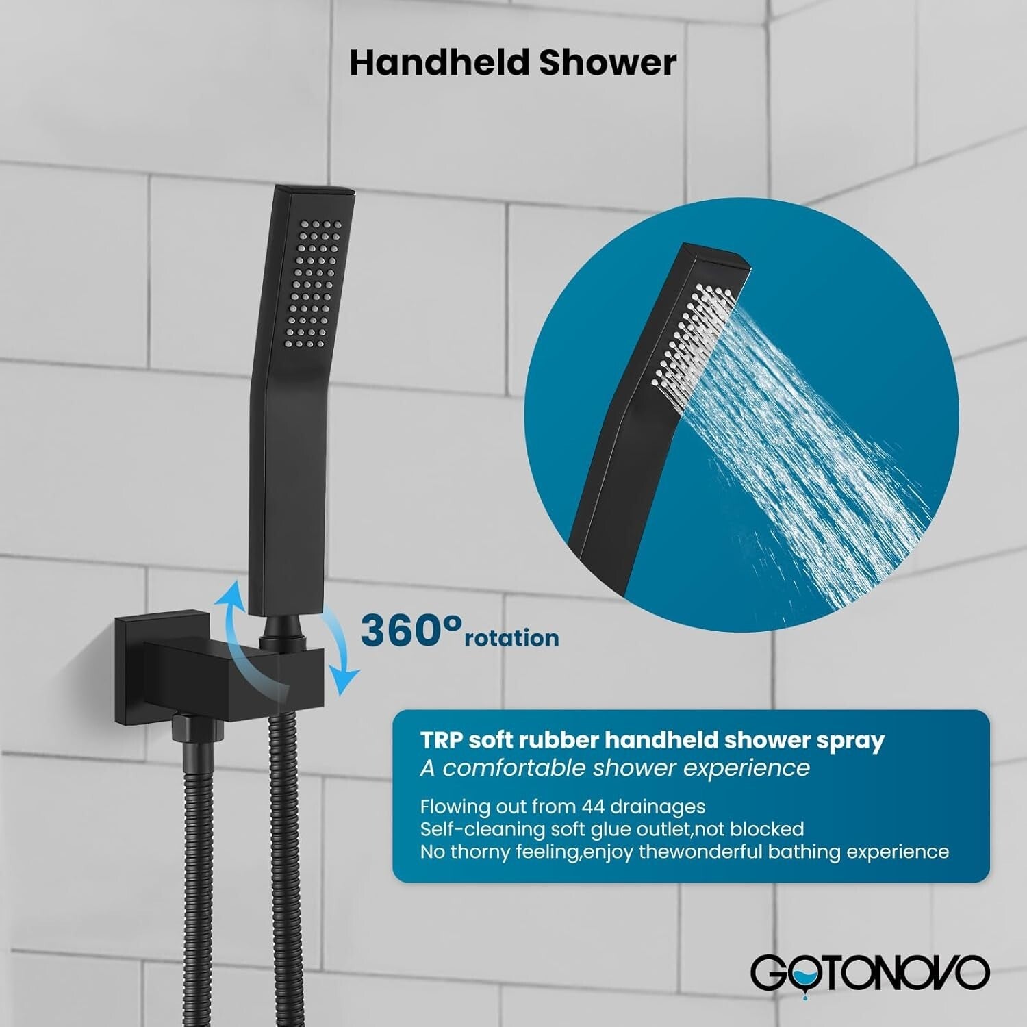 Complete Brass Rainfall Shower System: Matte Black Shower Head & Mixer Valve