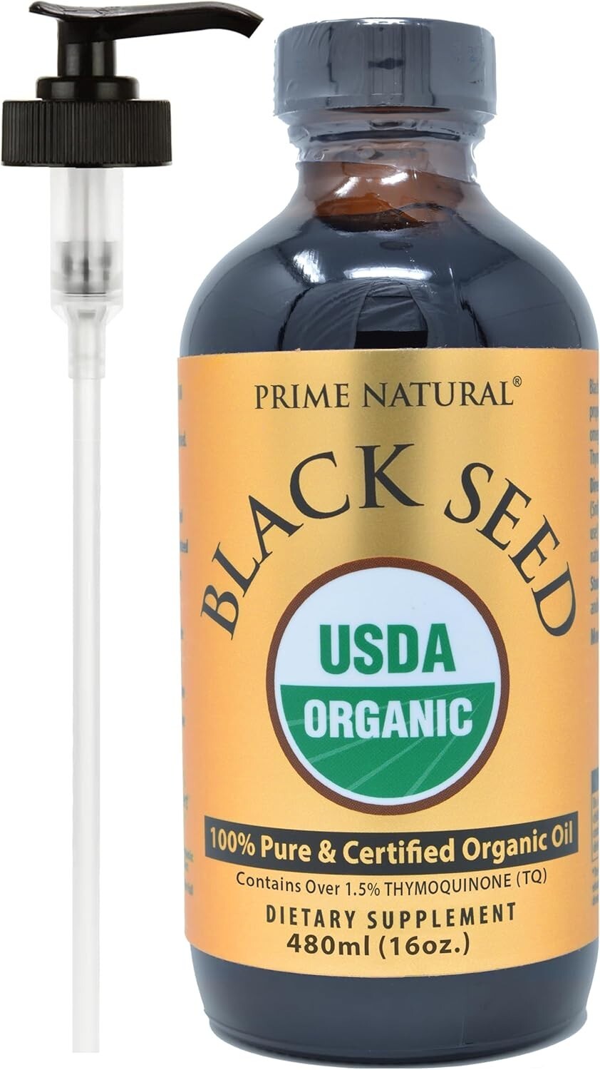 Organic Cold Pressed Black Seed Oil 16oz - Versatile Digestive & Skin Solution