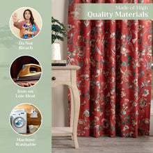 Load image into Gallery viewer, Stylish 108-Inch Light Filtering Cotton Drapes - Terracotta, Rod &amp; Loop Design