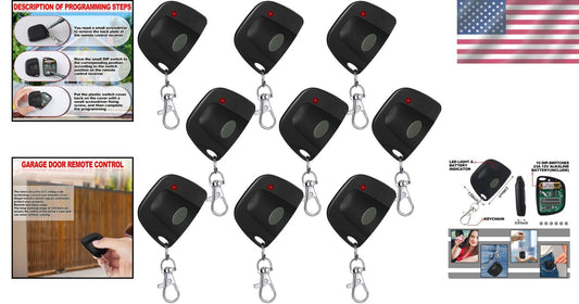 9-Pack Garage Door Remote Compatible with Linear Multicode 300MHz - Ergonomic
