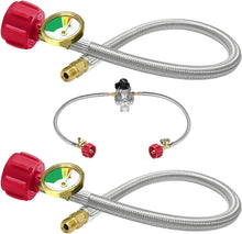 Load image into Gallery viewer, Efficient RV Propane Regulator with No-Interrupt Changeover &amp; 18" Braided Hoses