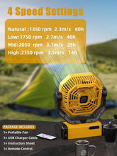 Load image into Gallery viewer, Rechargeable 9-Inch Portable Table Fan with 20000mAh Battery for Outdoor Comfort