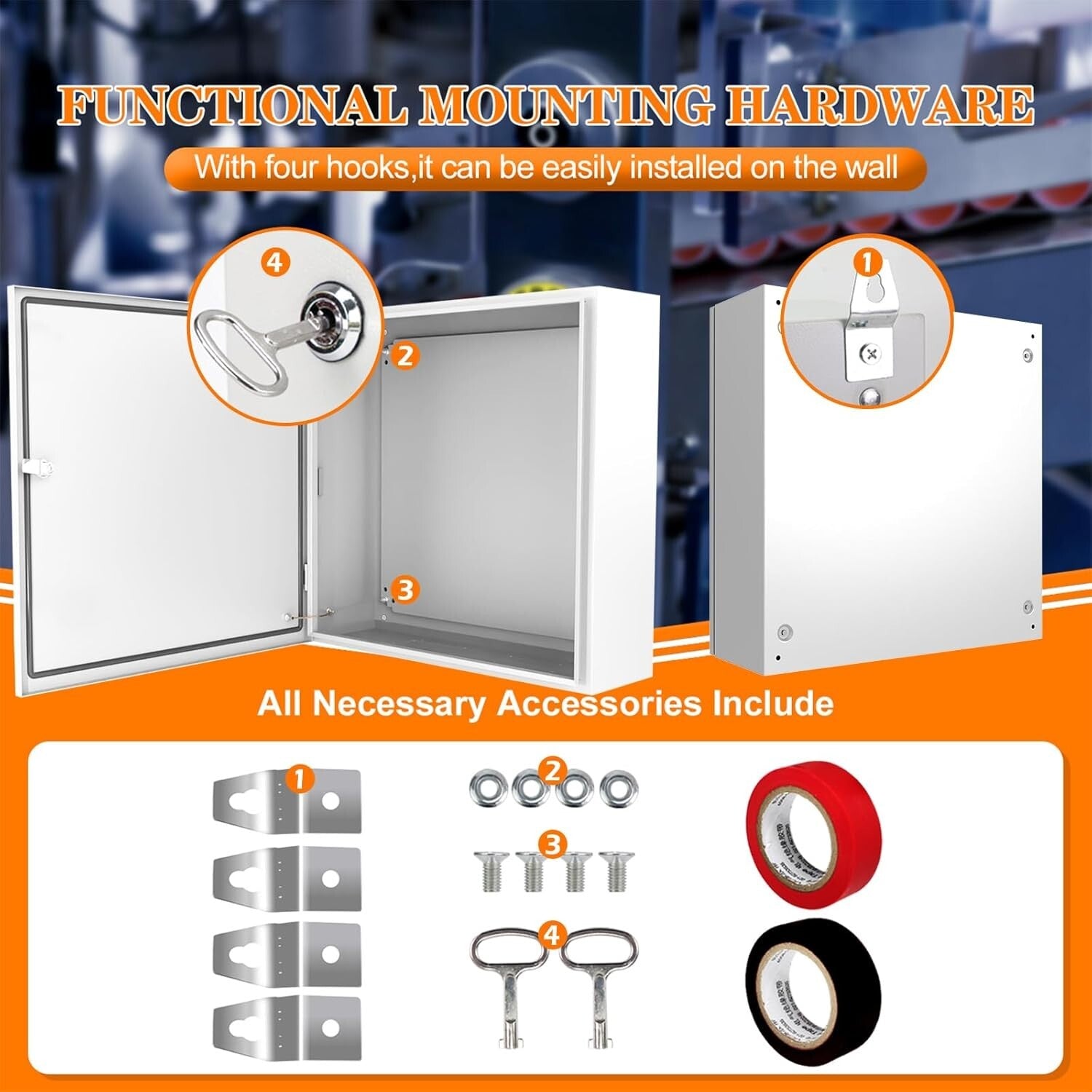 NEMA 4X Waterproof Electrical Box 24x24x8'' for Secure Outdoor Installation