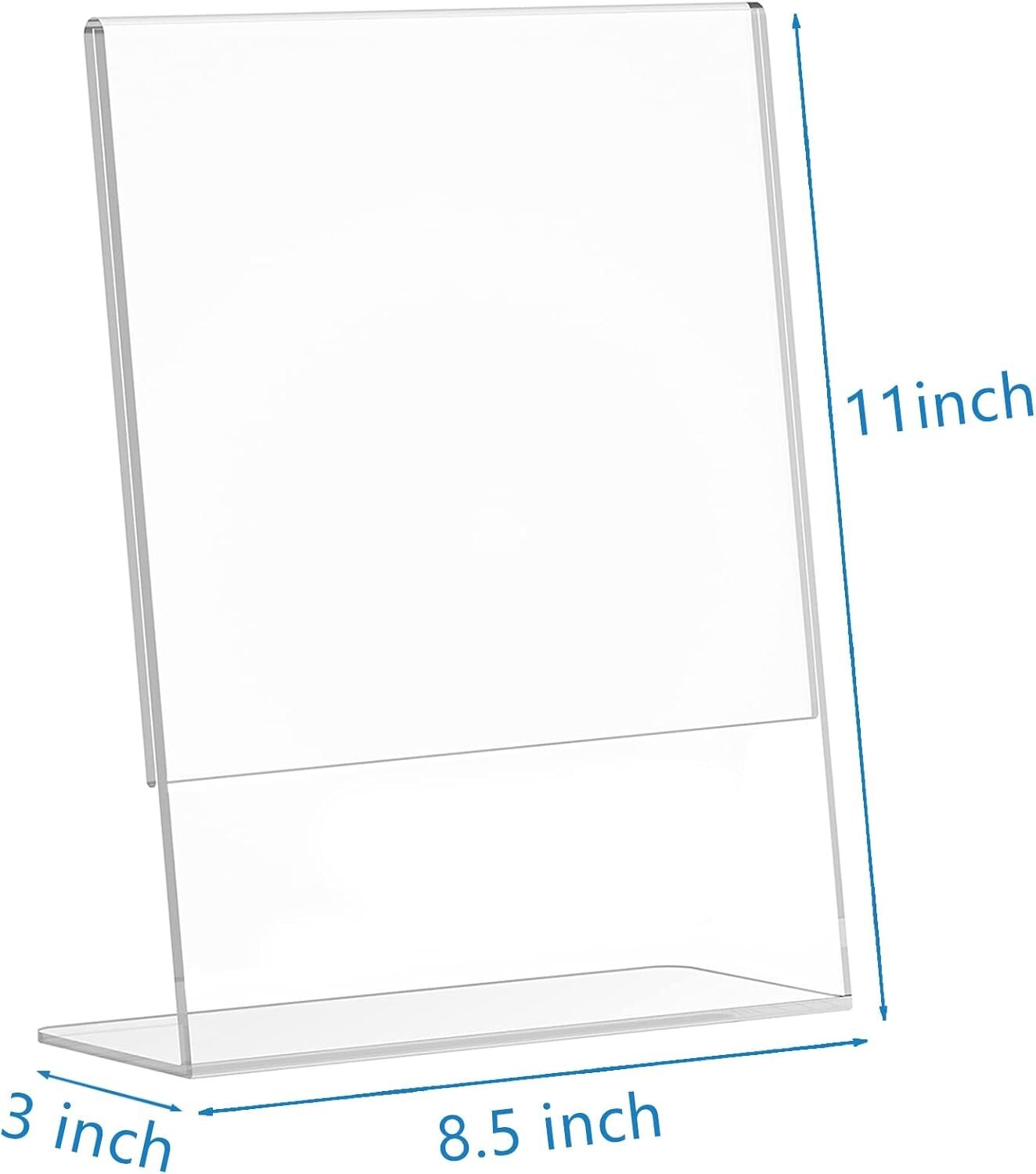30 Pcs Slant Back Acrylic Sign Holder 8.5x11 - Durable Tabletop Display Stand