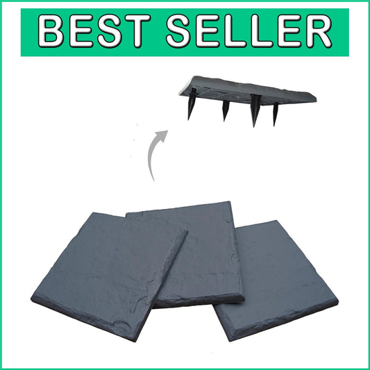 15.5” Decorative Resin Stepping Stones with Stakes for Stylish Outdoor Pathways