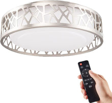 Load image into Gallery viewer, Modern 12 Inch Brushed Nickel Flush Mount Light Fixture - Dimmable LED Design