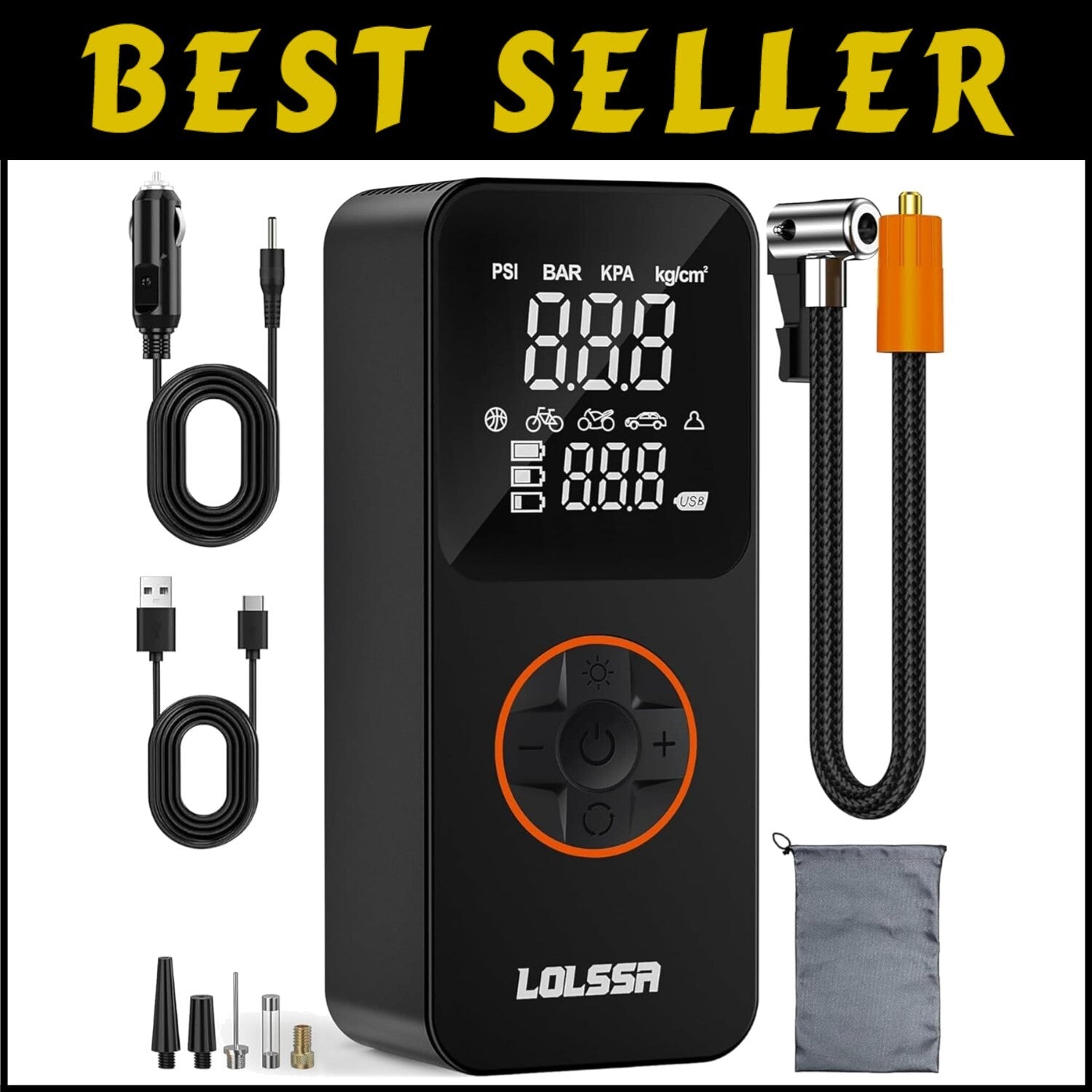 Dual-Use Portable Tire Inflator - Electric Air Pump for Car, Moto & Sports Gear