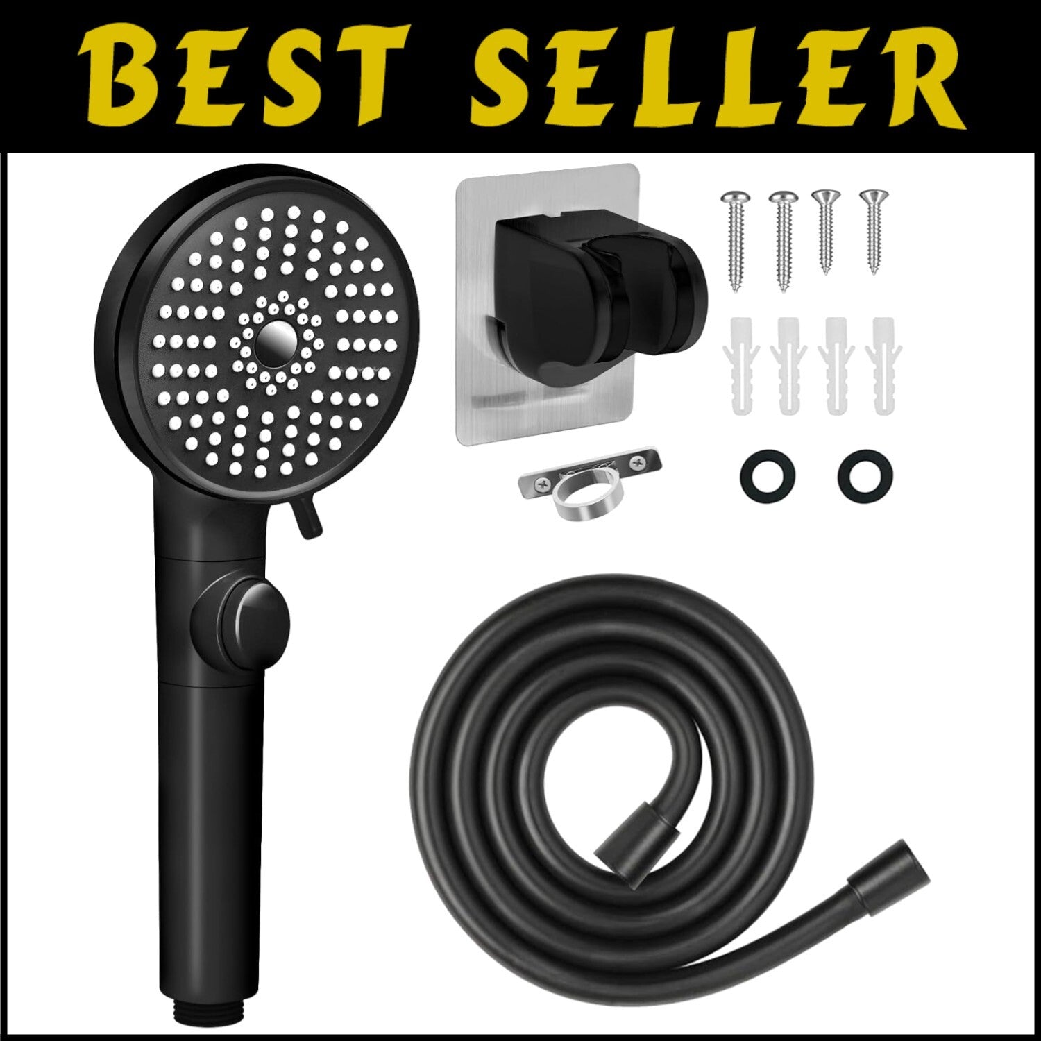 Comfort & Convenience: High-Pressure 5-Mode Shower Head for RVs with Hose Clamp