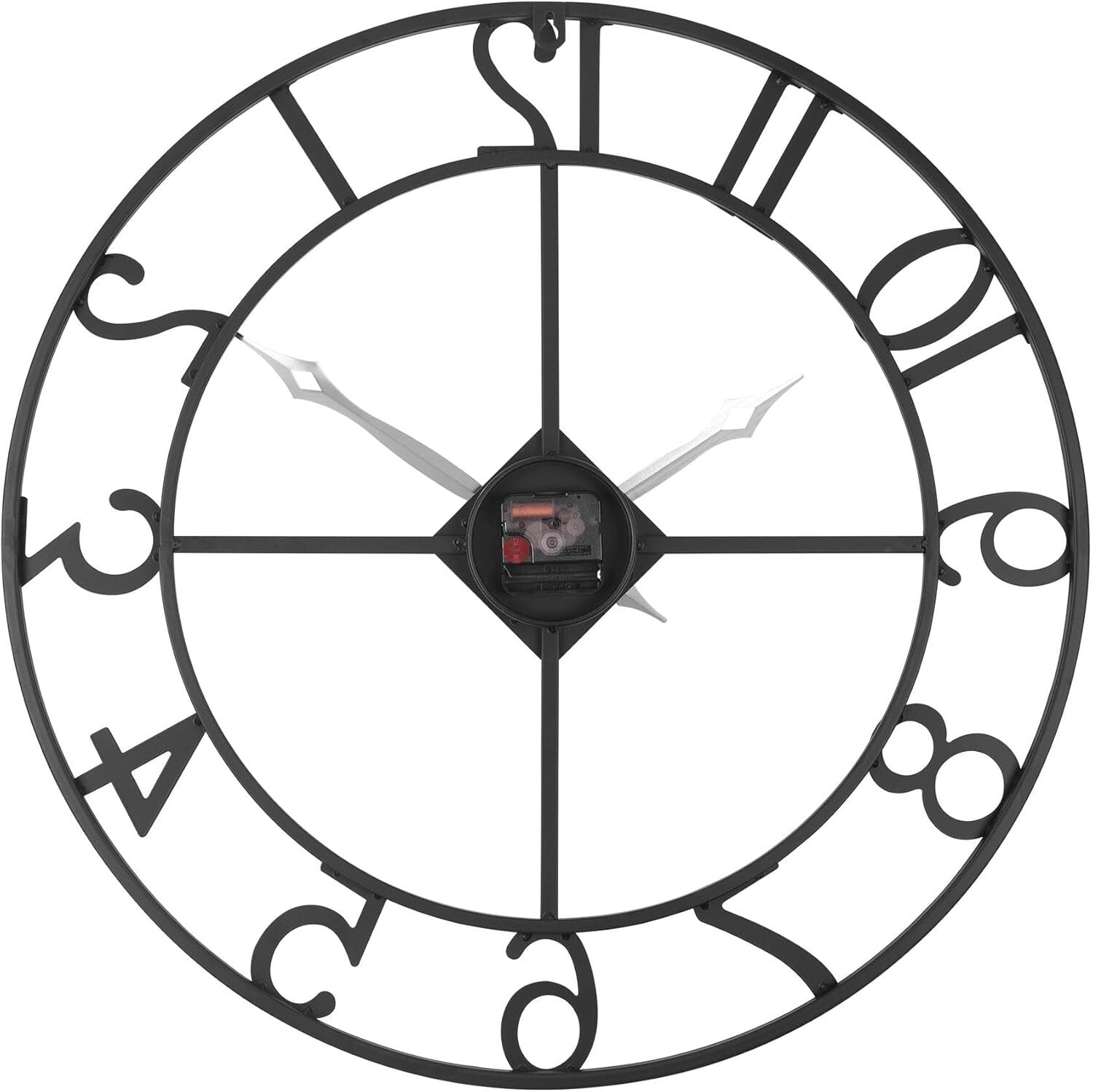 Large 18-Inch Battery Operated Silent Clock for Living Room, Kitchen & Patio