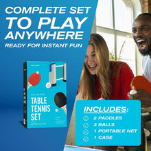 Load image into Gallery viewer, Portable All-in-One Ping Pong Set with Retractable Net - Perfect for Any Table
