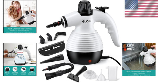 1050W Portable Steam Cleaner - Natural Cleaning with Safety Lock & Accessories
