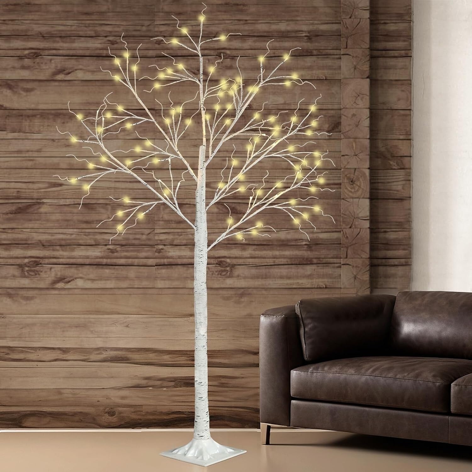 Customizable 6FT Birch Tree with 96 LED Lights - Ideal for Holidays and Events