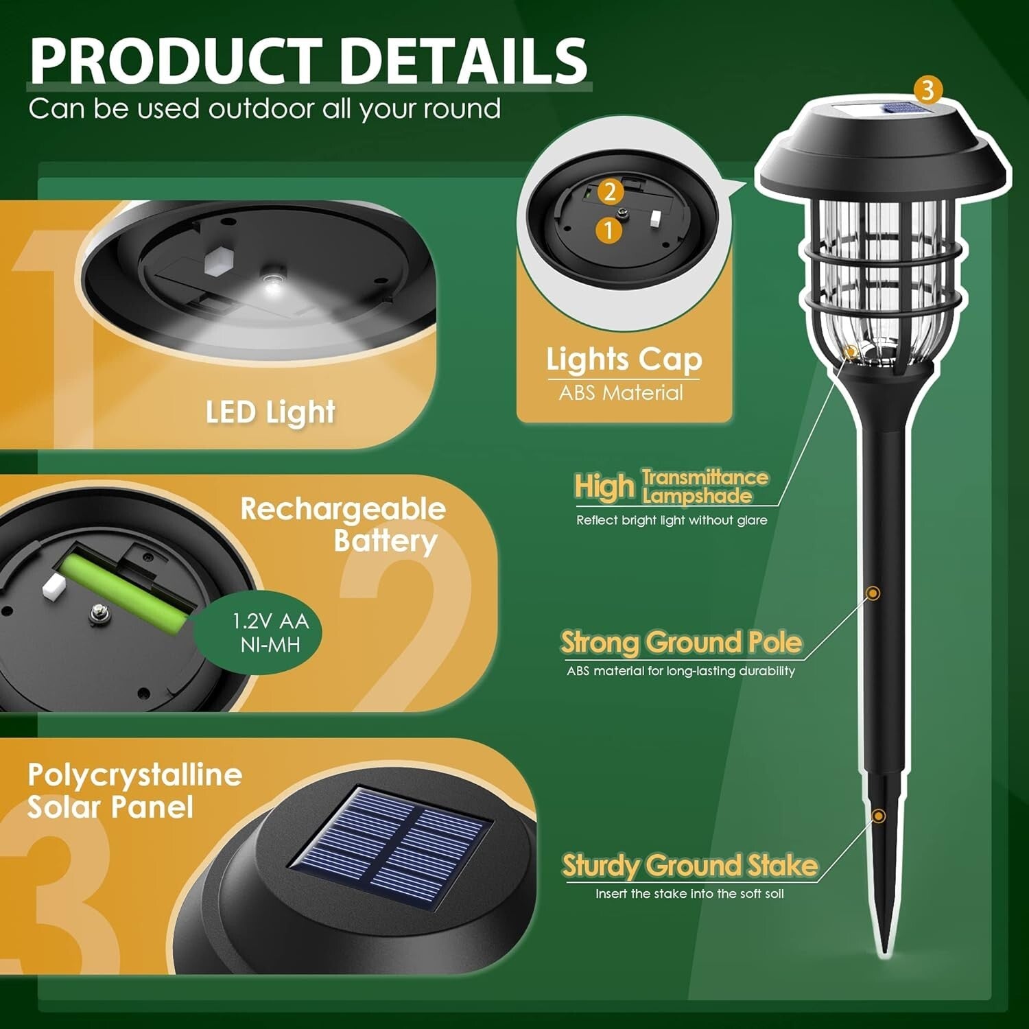 Stylish Solar Path Lighting - 12 Pack LED with Unique Design for Outdoors