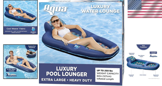 Aqua Luxury Water Lounge – 60x36 Inflatable Pool Float for Ultimate Relaxation