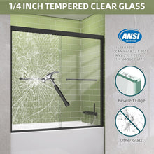 Load image into Gallery viewer, Versatile Reversible 60 in. Tub Shower Door - Anti-Crash Design in Matte Black