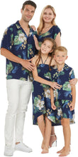 Load image into Gallery viewer, Navy Pineapple Garden Hawaiian Matching Outfit for Family - Comfortable Rayon