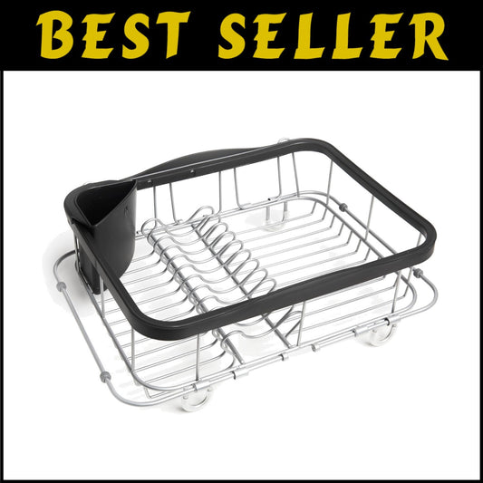 Stylish Sink Drying Rack with Cup Holders - Durable & Compact Kitchen Solution
