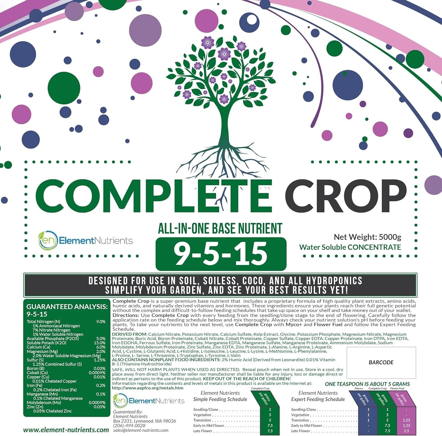 5000g Complete Crop 9-5-15: Comprehensive Plant Nutrients for Optimal Growth