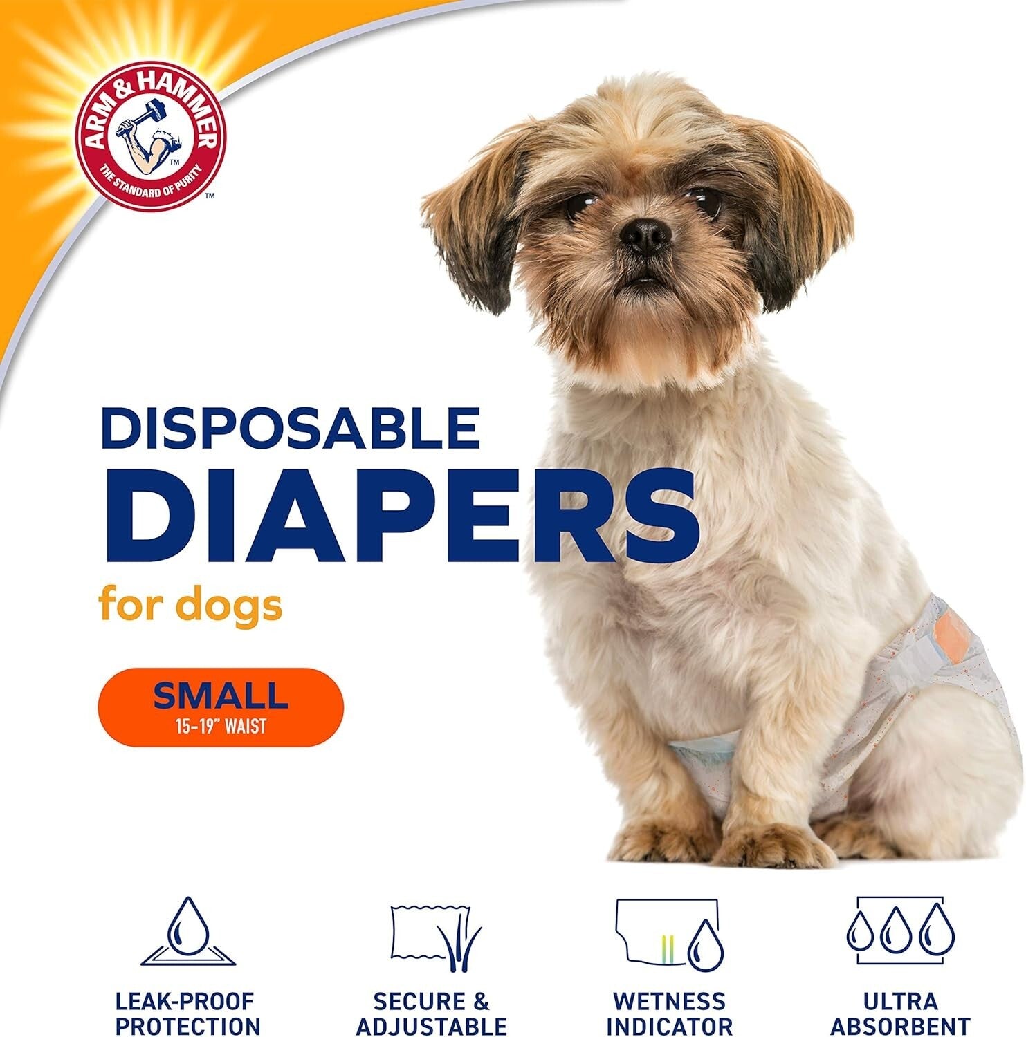 Adjustable Leak-Proof Diapers for Small Female Dogs - 72 Count Convenience Pack