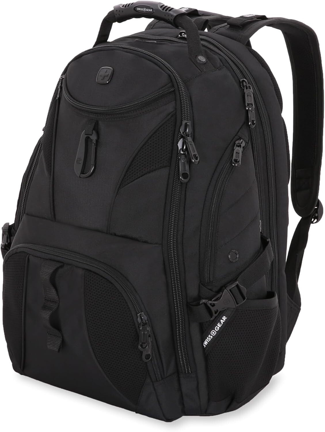 Multi-Functional Black Laptop Backpack with Padded Tablet Pocket - 31L Size