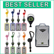 Load image into Gallery viewer, Multi-Color Dual-Card Holder with Lanyard &amp; ID Badge Reel for Secure Access