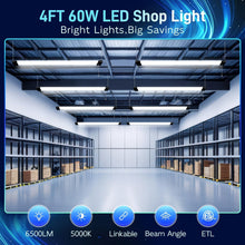 Load image into Gallery viewer, Energy-Efficient 4FT LED Utility Lights - Linkable &amp; Easy Install for Workspaces