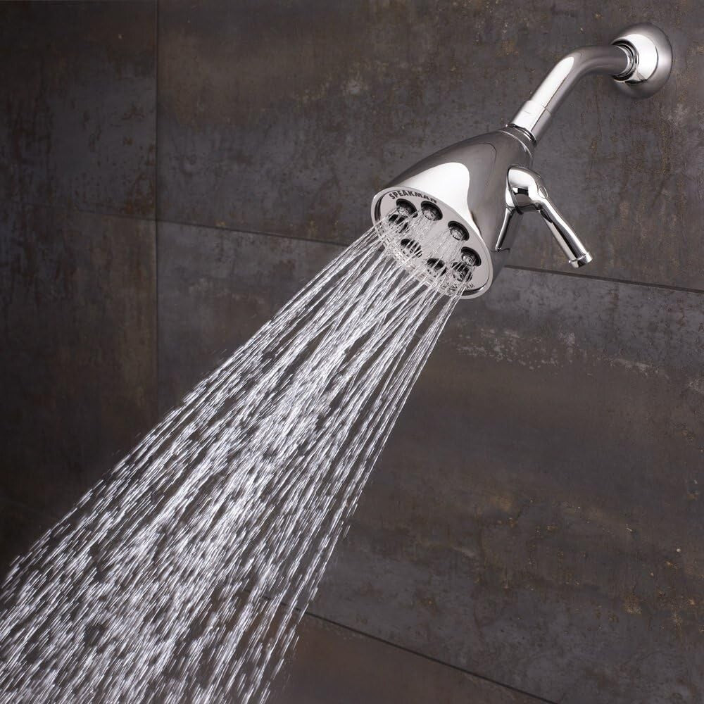 Polished Chrome High Pressure Shower Head with Adjustable Anystream Technology