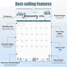 Load image into Gallery viewer, Beautiful Watercolor Extra Large Wall Calendar 2025 - 36x24 Planning Masterpiece