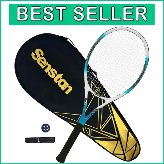 Beginner-Friendly 27-Inch Aluminum Tennis Racket with Shock Absorbing Grip