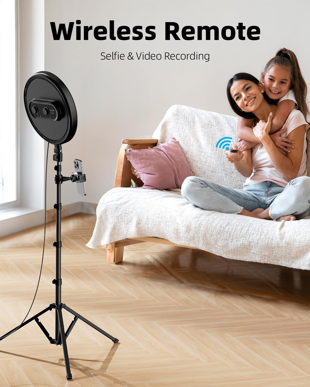 6500K Ring Light with 72'' Tripod and Remote for Live Streaming & Photography