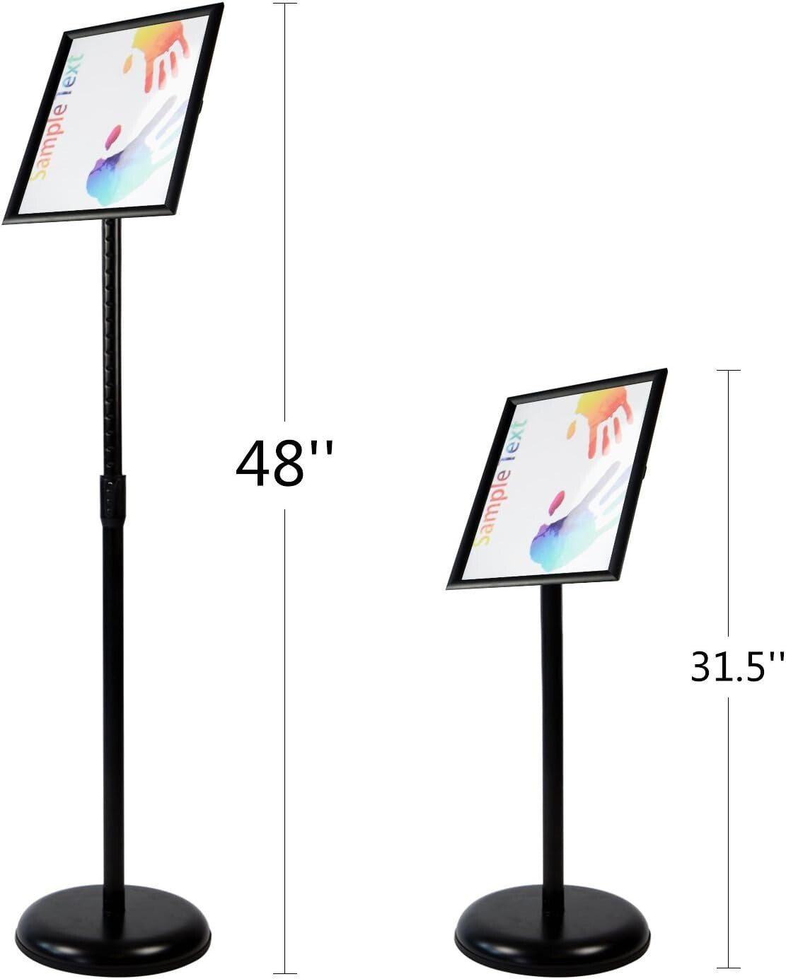 Durable Pedestal Sign Stand with UV Protection - Adjustable for Various Displays